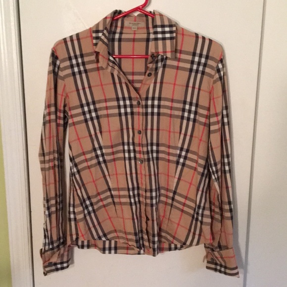 Burberry Tops - Burberry Plaid Buttoned Shirt